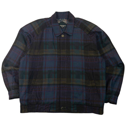 Vintage 80s YSL Yves Saint Laurent Checkered Harrington Jacket Size M | Medium, Red