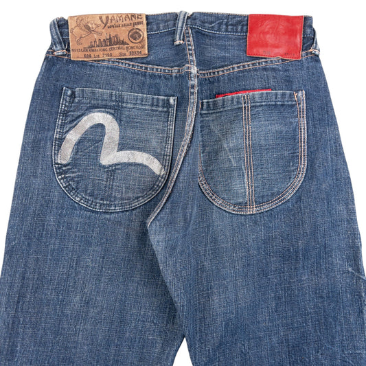 Vintage 90s Evisu Yamane Embroidered Gull Japanese Denim Jeans Size W29 | W29, Multicoloured