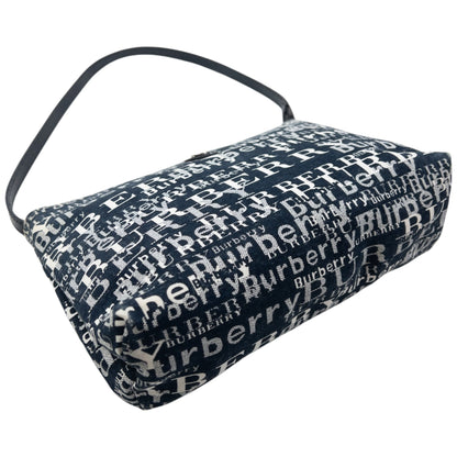Vintage Burberry Text Pattern Shoulder Bag