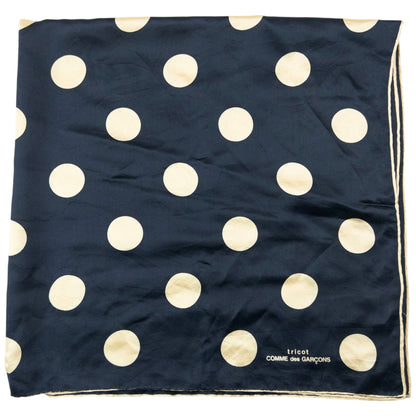 Vintage 90s Comme Des Garçons Tricot Polka Dot Silk Scarf | O/S, Cream