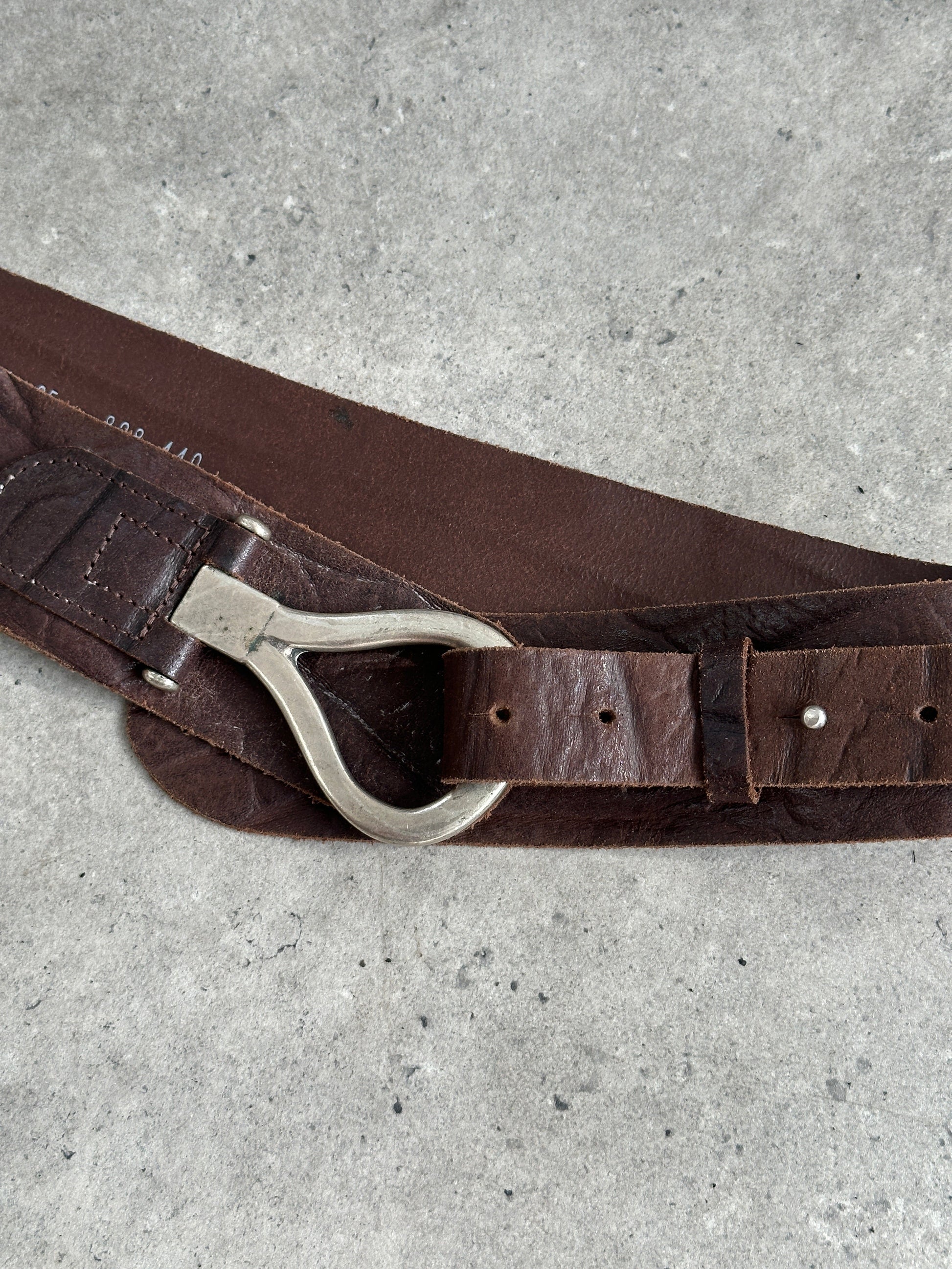 Vintage 1990s Leather Chunky Belt - W34-38