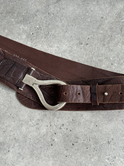 Vintage 1990s Leather Chunky Belt - W34-38