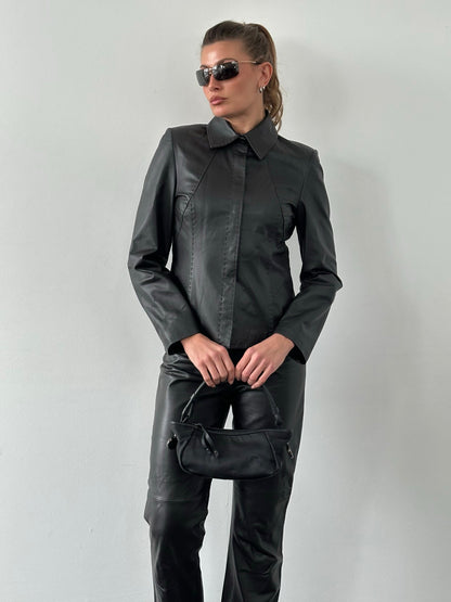 Vintage 1990s Leather Two Piece Set - S/W28