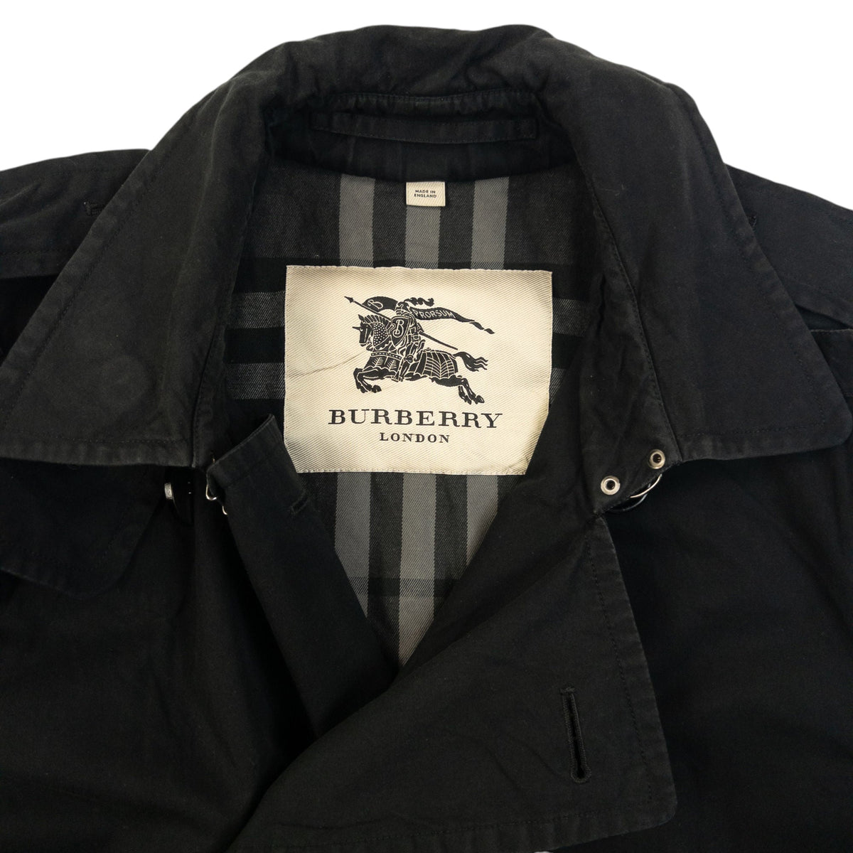 Vintage Burberry Nova Check Lined Trench Jacket Size S | Small, Black