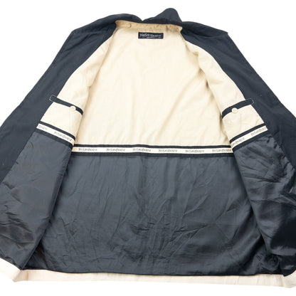 Vintage 90s YSL Yves Saint Laurent Harrington Jacket Size L | Large, Cream