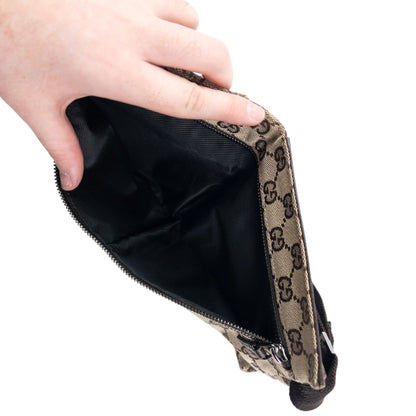 Vintage 2000s Gucci Monogram Crossbody Bag | O/S, Beige