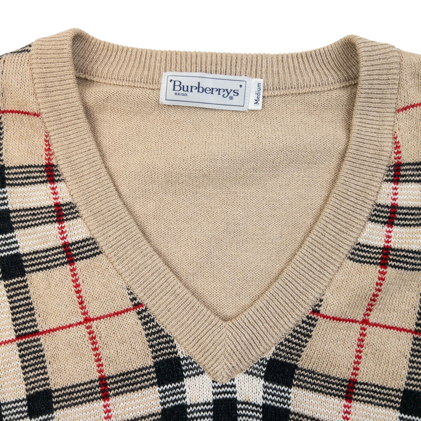 Vintage 90s Burberry Nova Check Jumper Size M | Medium, Beige