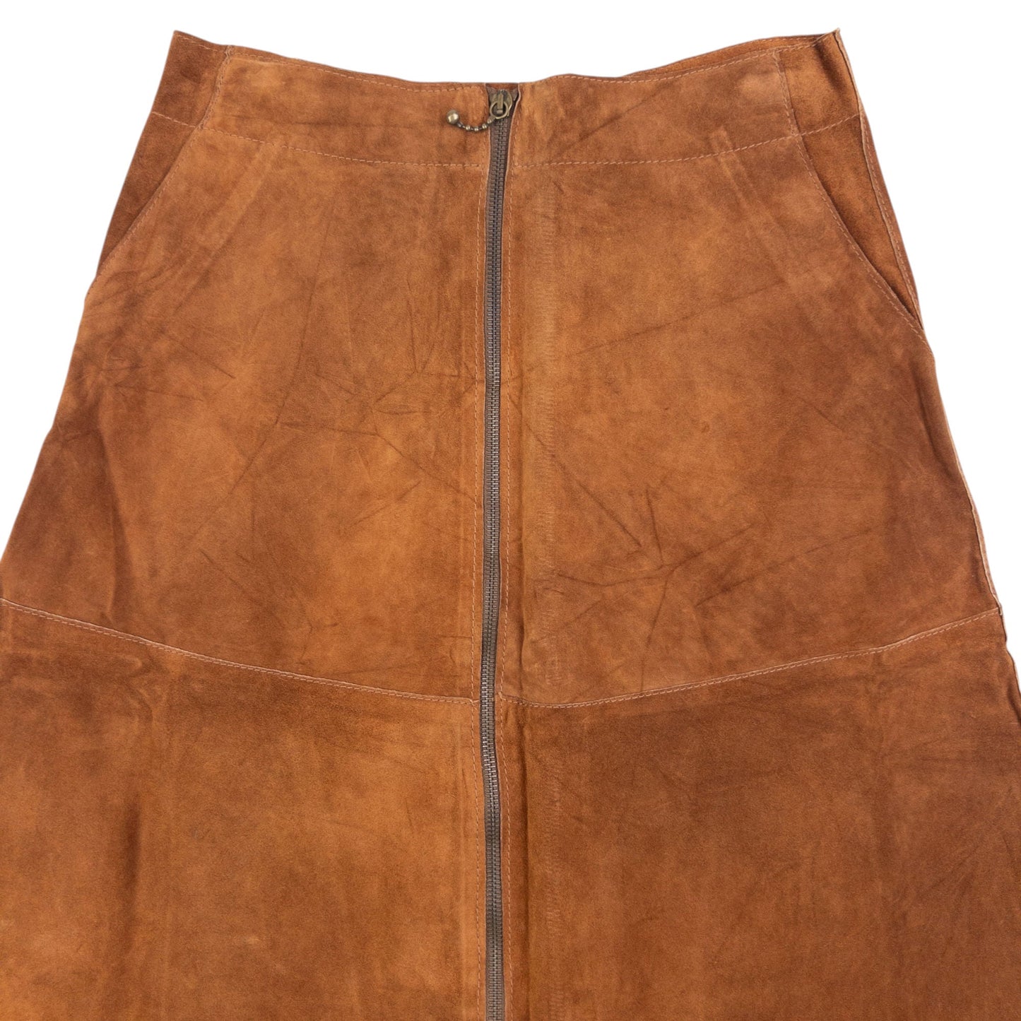 Vintage 90s CP Company Suede Full Zip Maxi Skirt Womens Size W28 | W28, Brown