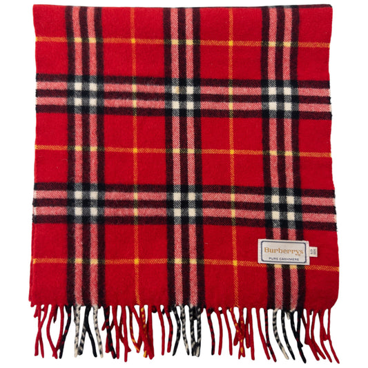 Vintage Burberry Nova Check Cashmere Tassel Scarf