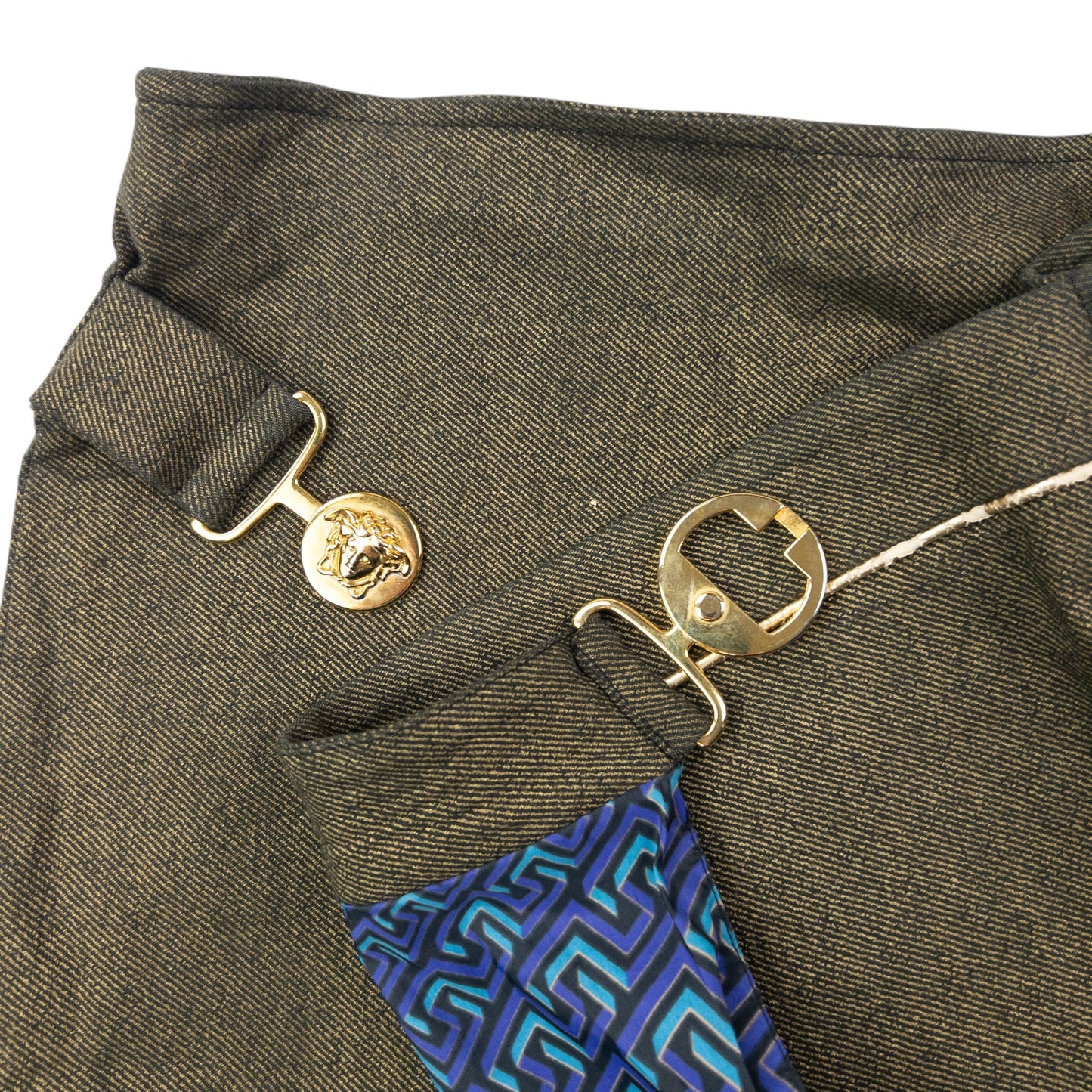 Vintage 2000s Versace Jeans Couture Wrap Mini Skirt Womens Size W34 | W34, Gold