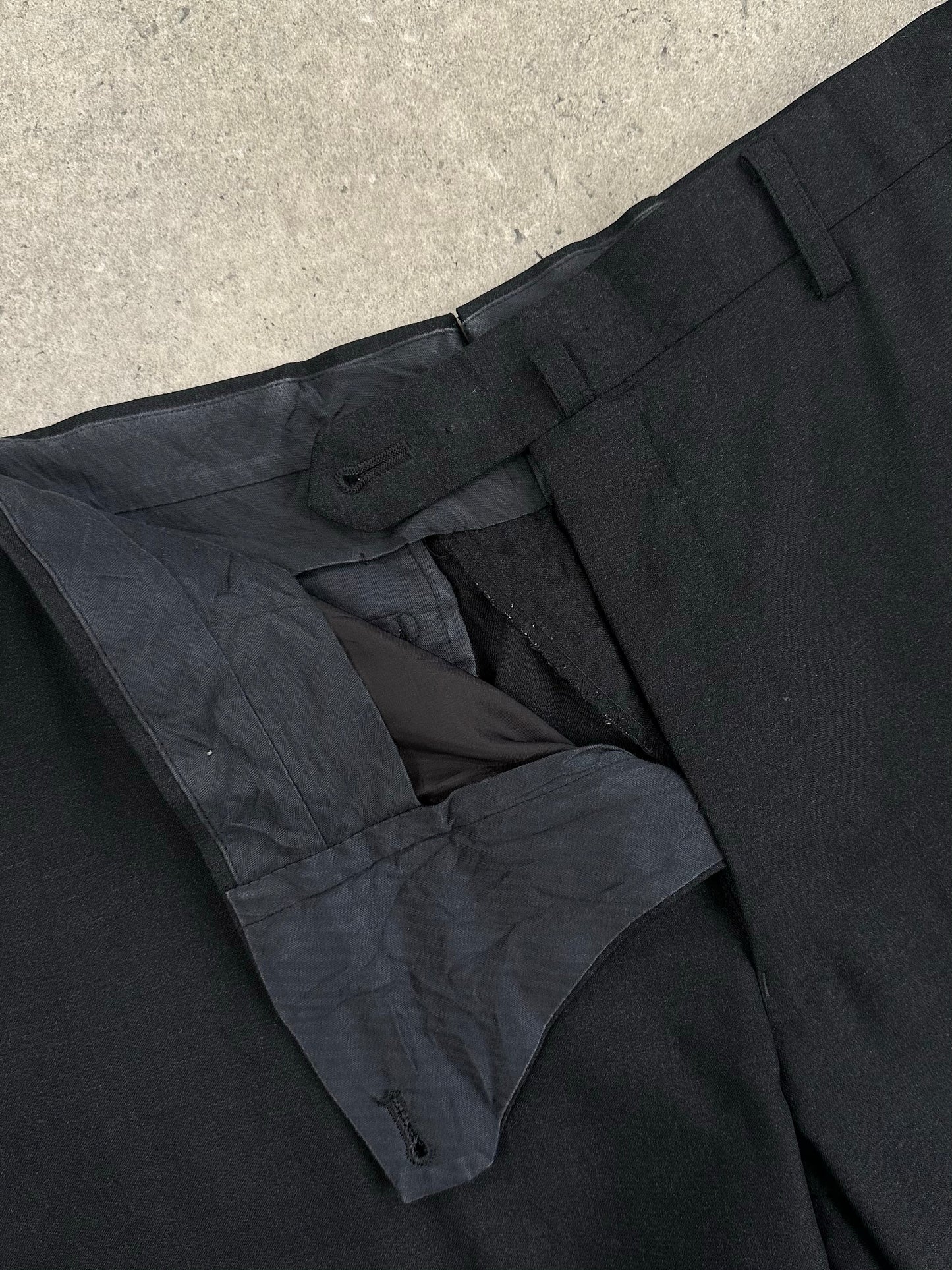 Japanese Vintage 2000s Pure Wool Straight Leg Trousers - W34