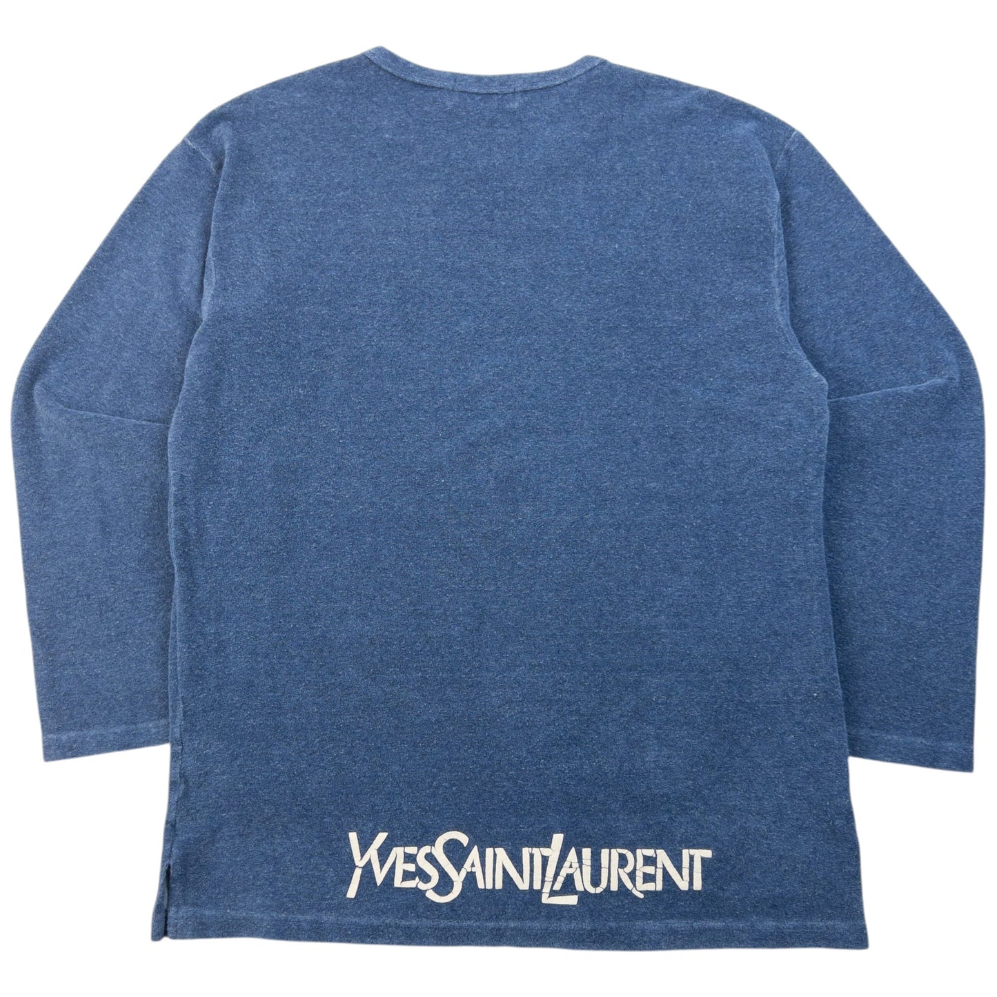 Vintage 2000s YSL Yves Saint Laurent Terry Cloth Jumper Size S | Small, Blue