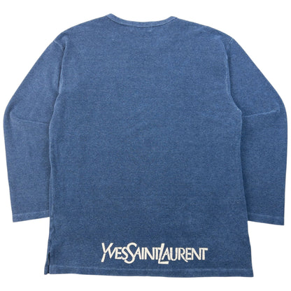 Vintage 2000s YSL Yves Saint Laurent Terry Cloth Jumper Size S | Small, Blue