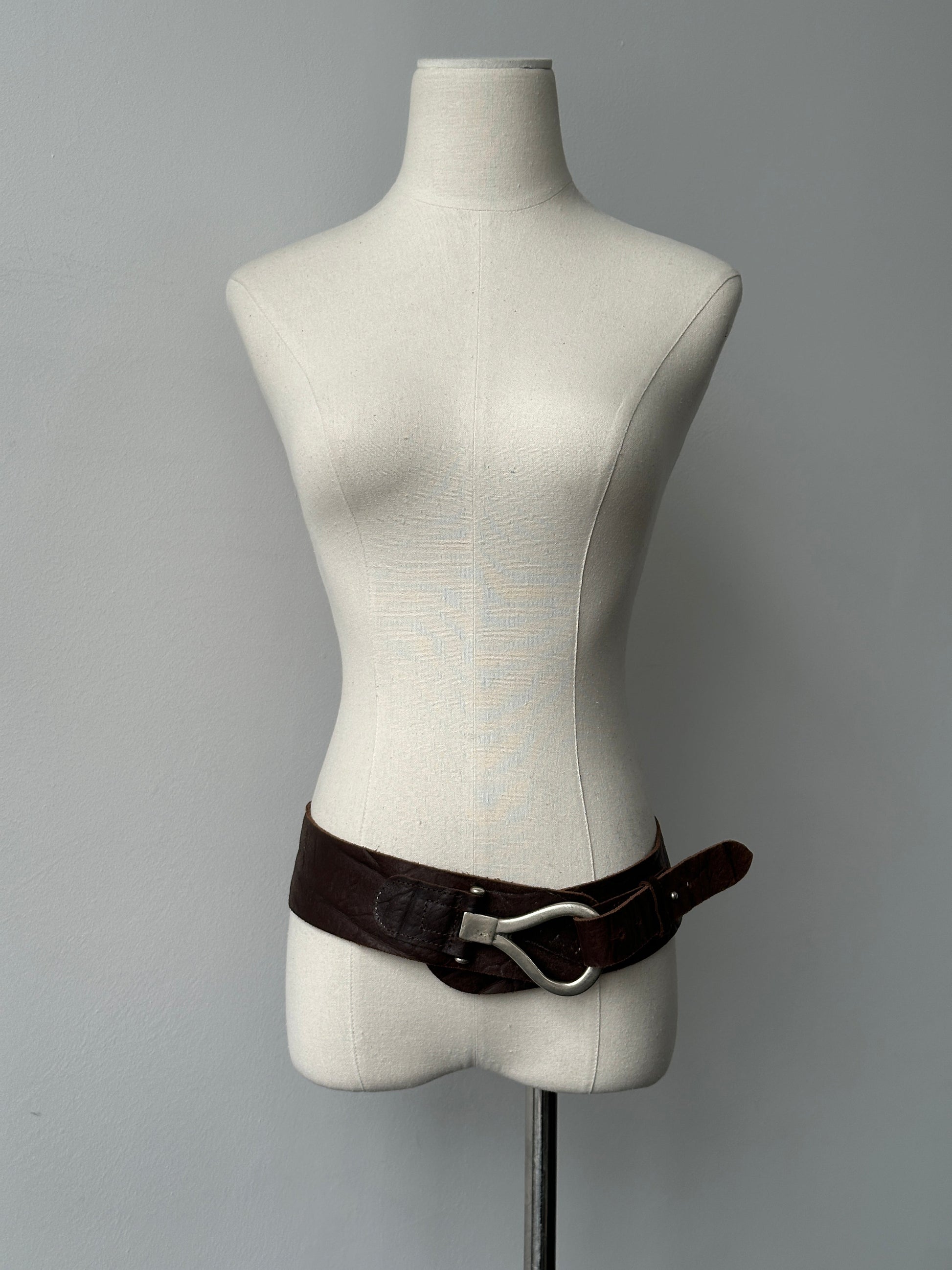 Vintage 1990s Leather Chunky Belt - W34-38
