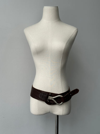 Vintage 1990s Leather Chunky Belt - W34-38
