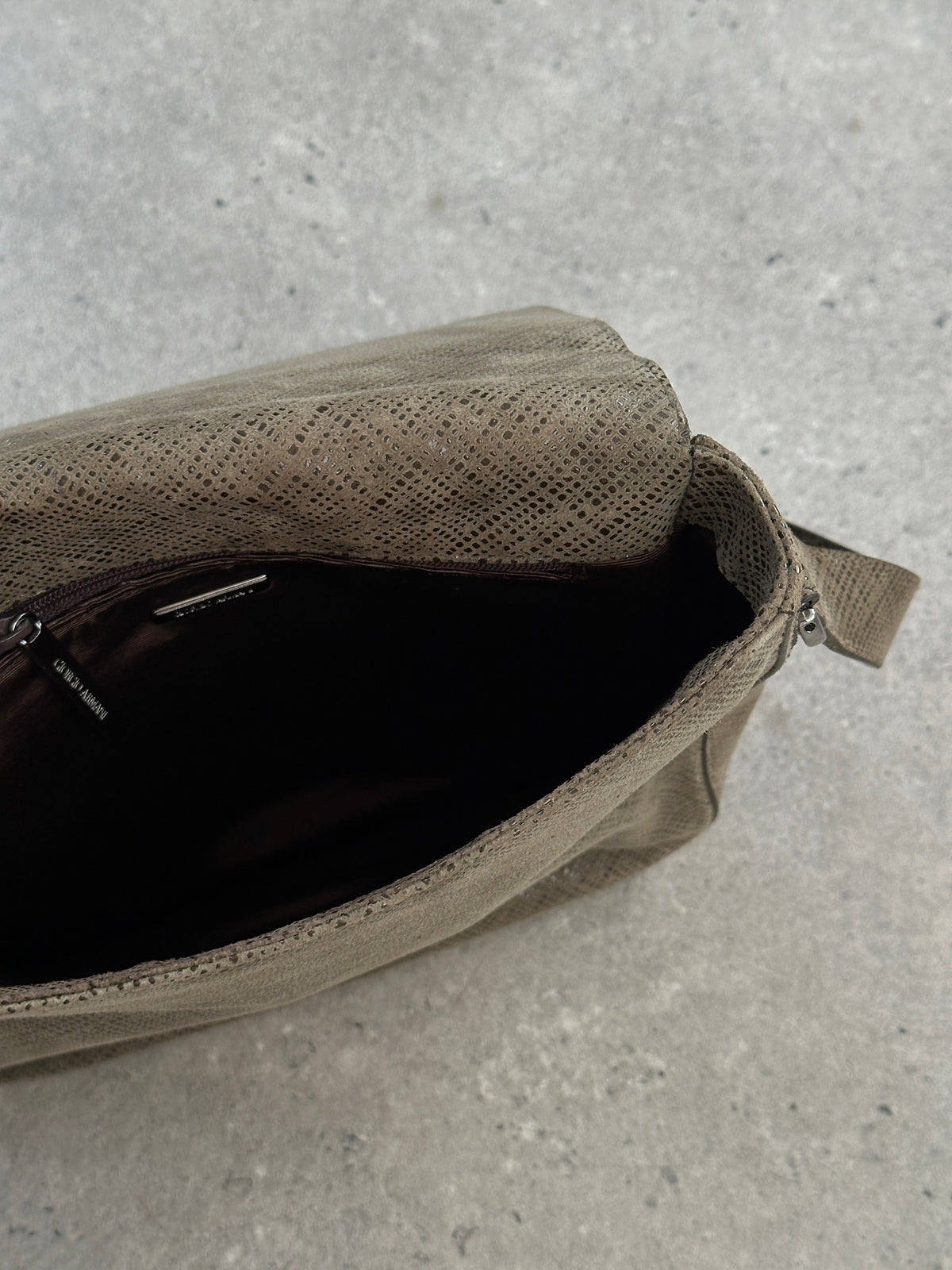 Giorgio Armani 2000s Leather Textured Crossbody Bag