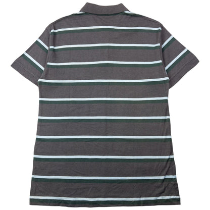 Vintage 90s Issey Miyake Striped Polo Shirt Size M | Medium, Grey