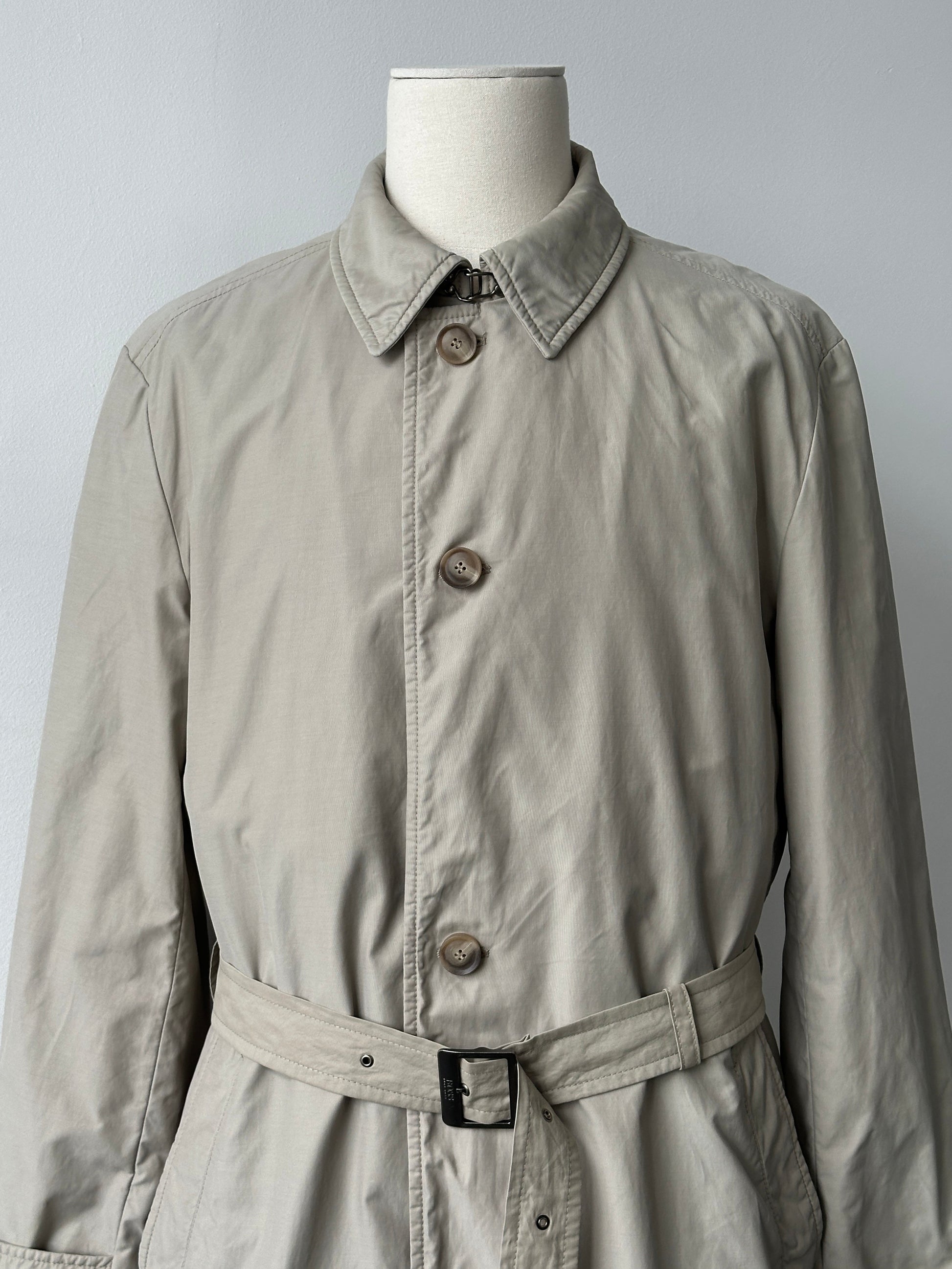 Hugo Boss 2000s High Neck Belted Trench Coat - L