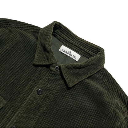 Stone Island Heavy Corduroy Overshirt | Large, Olive Green