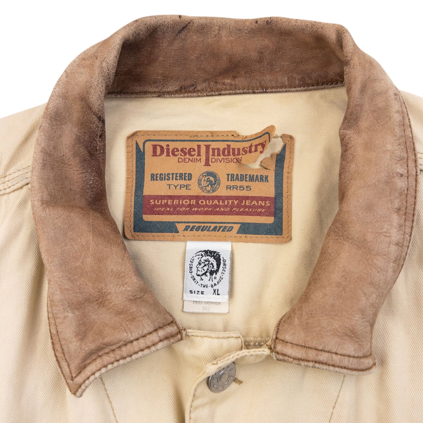 Vintage 90s Diesel Industry Button Up Jacket Size XL | XL, Beige