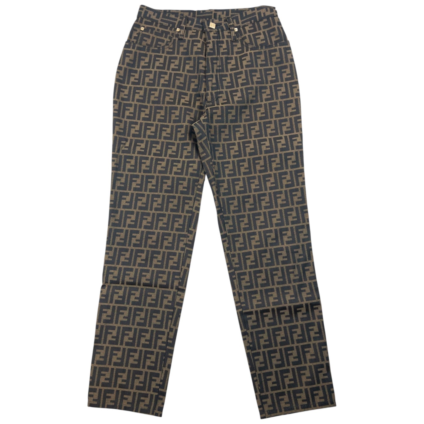 Vintage 90s Fendi Monogram Trousers Womens Size W27 | W27, Brown