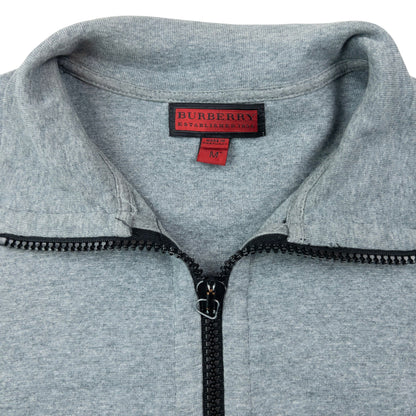 Vintage 2000s Burberry Zip Up Sweatshirt Size M | Medium, Grey