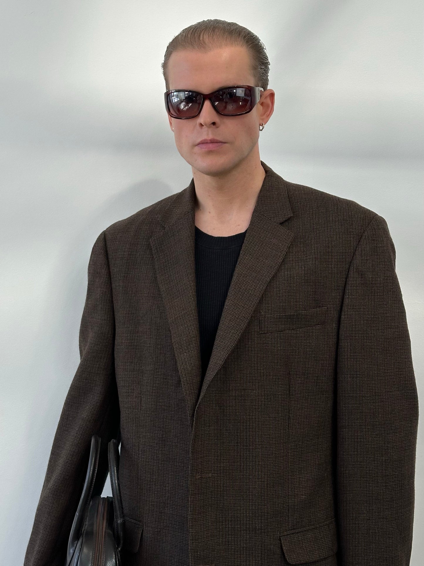 Ralph Lauren 1990s Pure Wool Check Single Breasted Blazer - 44L