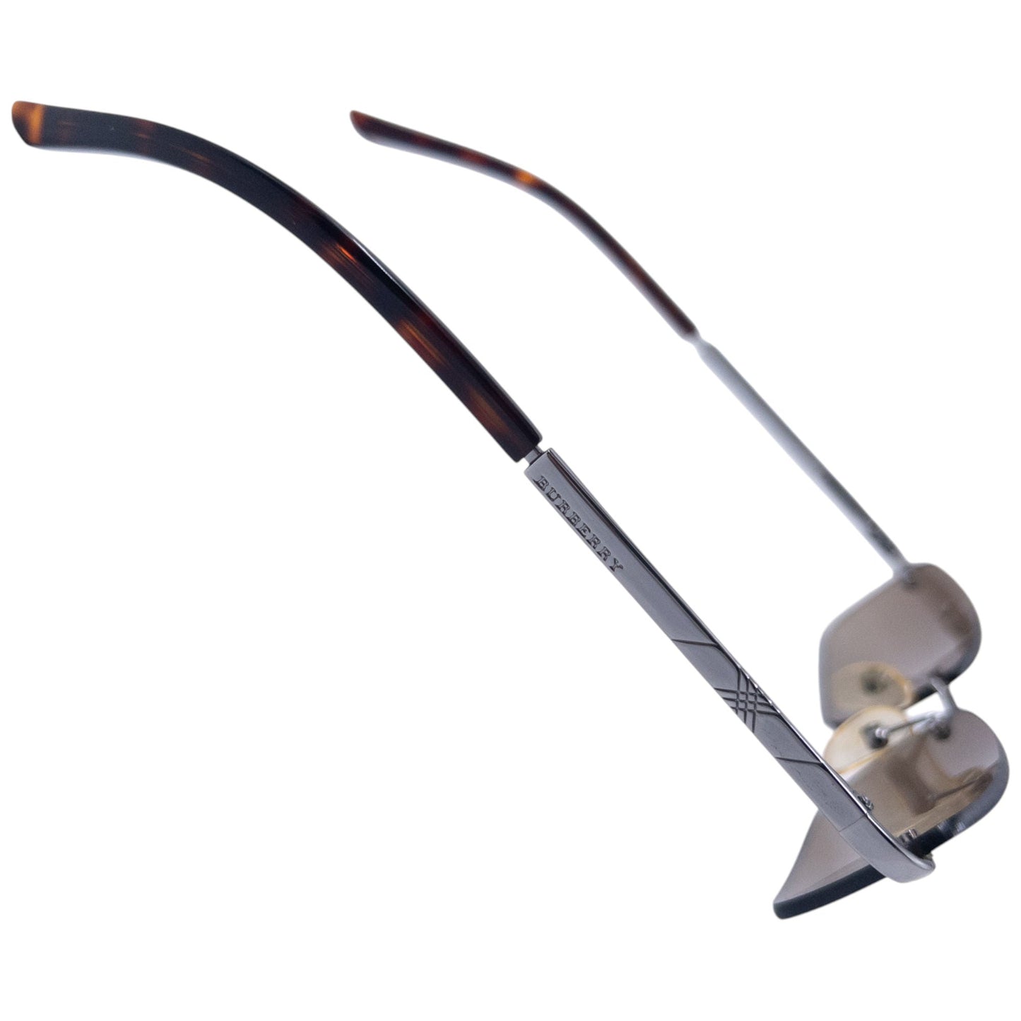 Vintage Burberry Nova Check Rimless Sunglasses