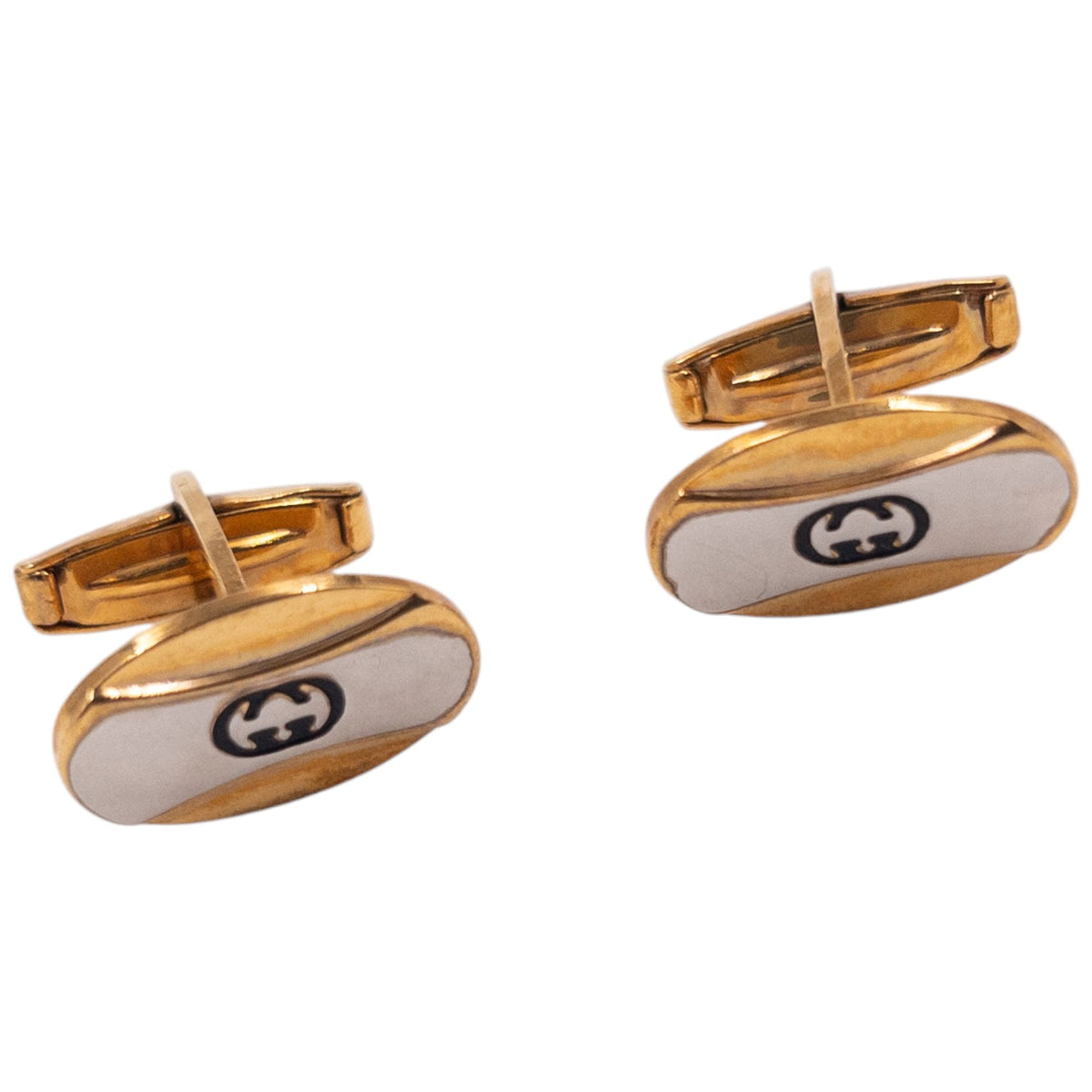 Vintage 90s Gucci Embossed Cufflinks | O/S, Gold