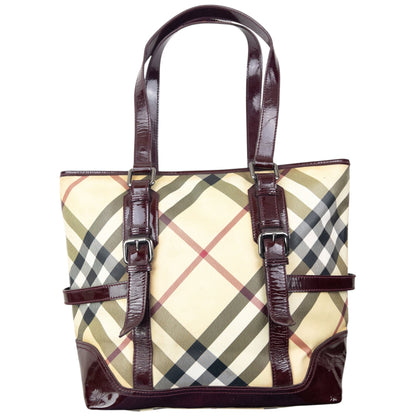 Vintage 2000s Burberry Nova Check Shoulder Bag | O/S, Beige, Burgundy