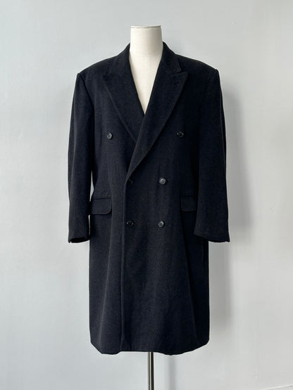 Vintage 1990s Wool Cashmere Double Breasted Coat - XL