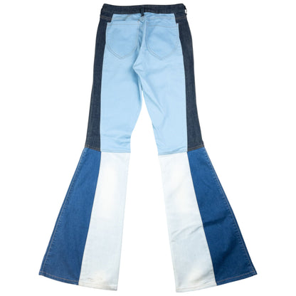 Vintage Armani Jeans Colour Block Flared Denim Jeans Womens Size W30