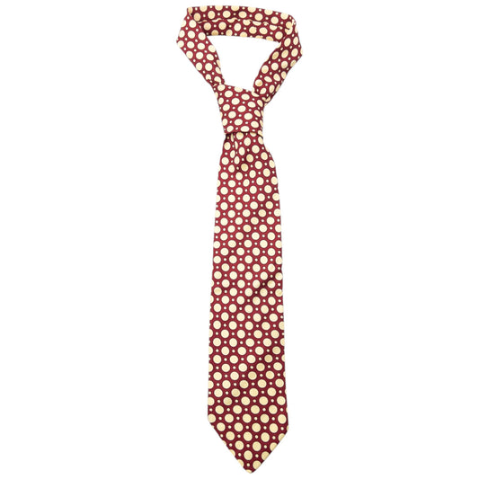 Vintage 90s Burberry Polka Dot Silk Tie | O/S, Cream