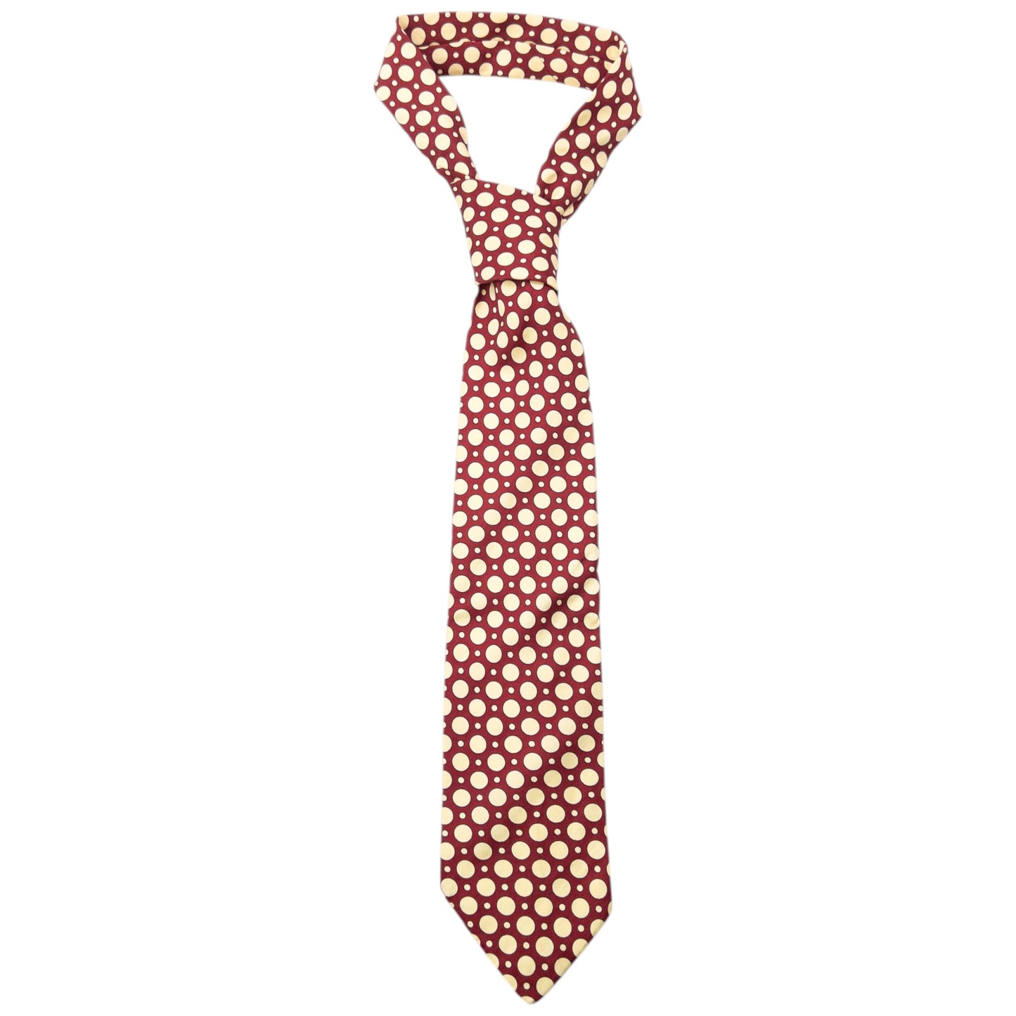 Vintage 90s Burberry Polka Dot Silk Tie | O/S, Cream