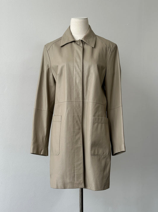 Vintage 1990s Concealed Placket Leather Jacket - M
