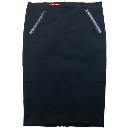 Vintage 2000s Prada Sport Zip Slit Skirt Womens Size W29 | W29, Black