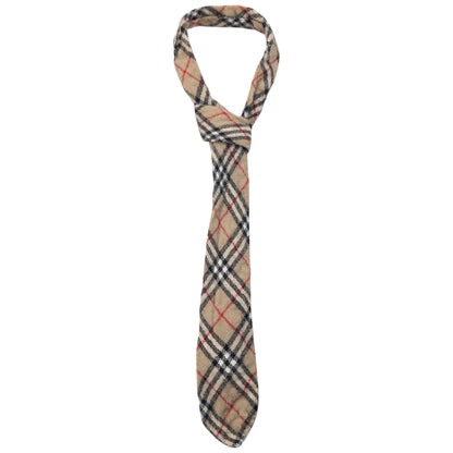 Vintage 90s Burberry Nova Check Wool Tie | O/S, Beige