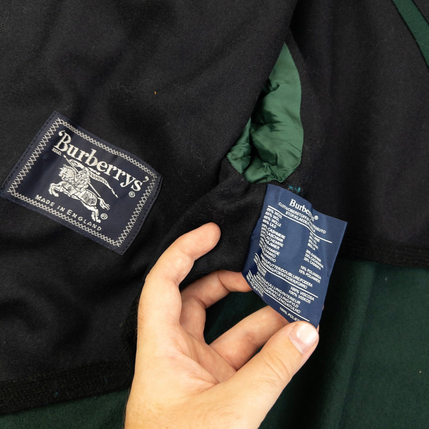 Vintage 90s Burberry Button Up Wool Jacket Size M | Medium, Green