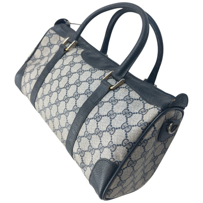Vintage 80s Gucci Monogram Leather Handbag | O/S, Black