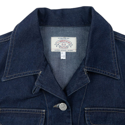 Vintage 90s Armani Jeans Button Up Denim Top Womens Size M | Medium, Blue