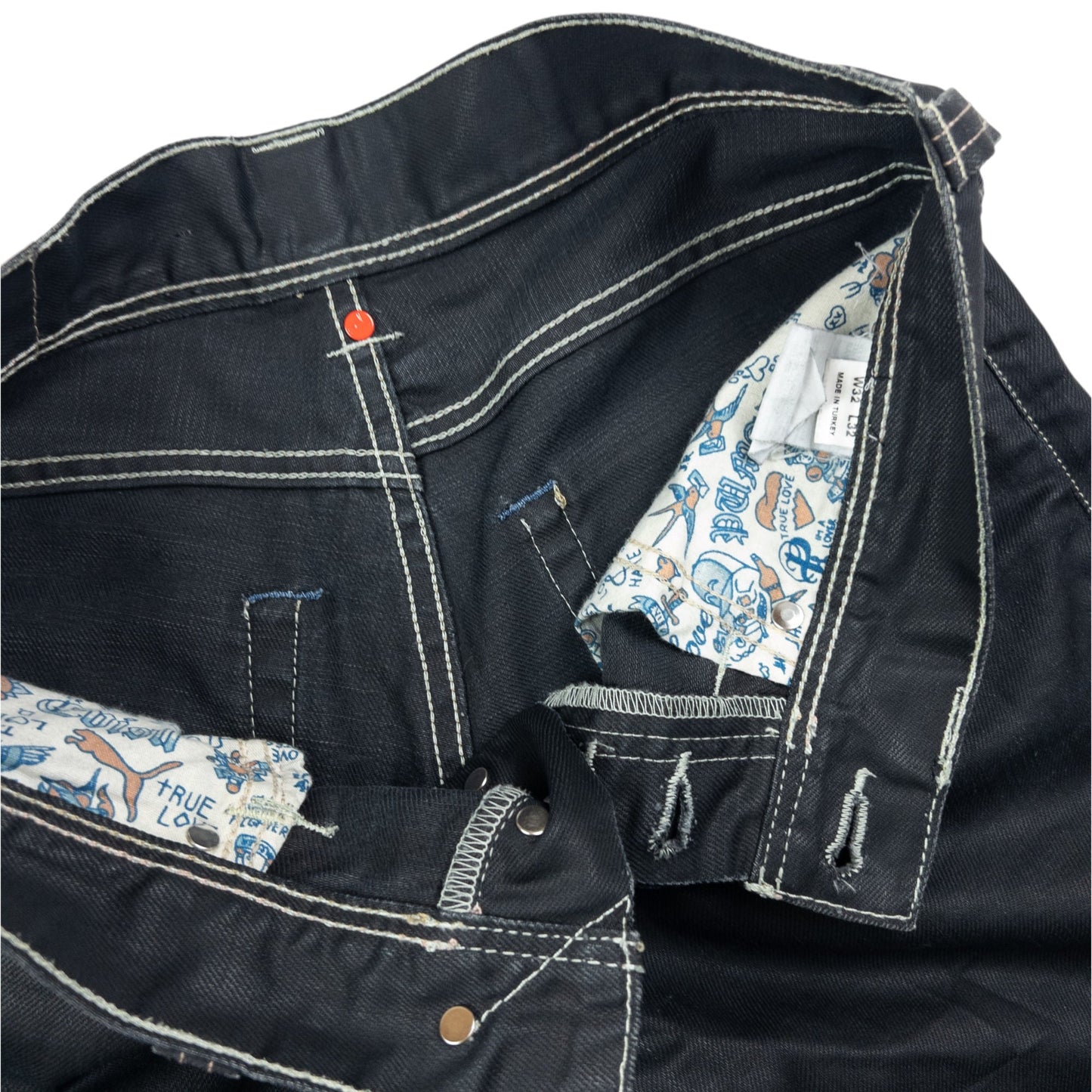 Vintage Puma X Evisu Double Gull Japanese Denim Jeans Size W32