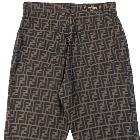 Vintage 90s Fendi Monogram Trousers Womens Size W28 | W28, Brown