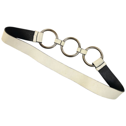 Vintage 2000s Prada Leather Ring Belt Size W32 | O/S, Silver