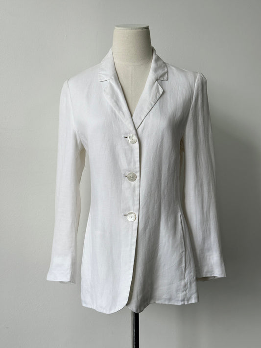 Max Mara 1990s Pure Linen Single Breasted Jacket - S
