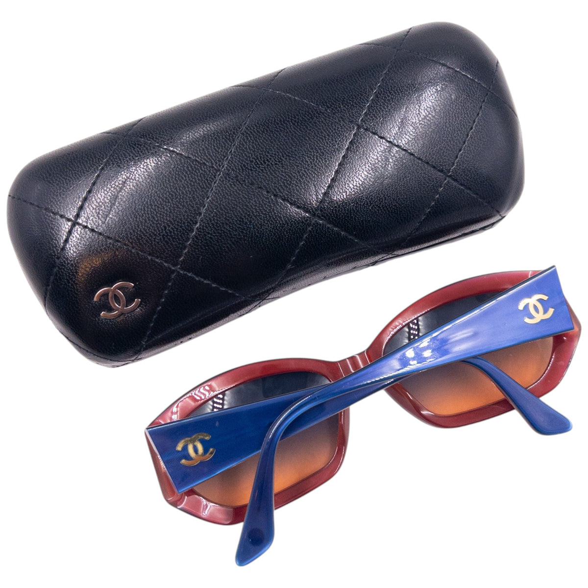 Vintage 2000s Chanel Sunglasses | O/S, Blue, Red