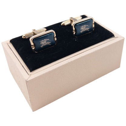 Vintage 2000s Burberry Logo Cuff Links | O/S, Blue