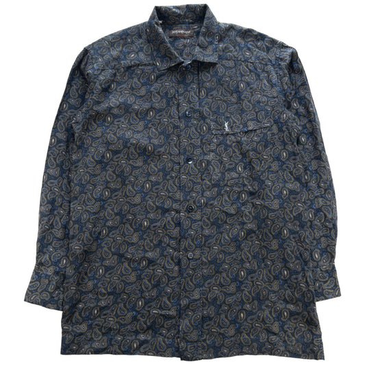 Vintage YSL Yves Saint Laurent Paisley Button Up Shirt Size M