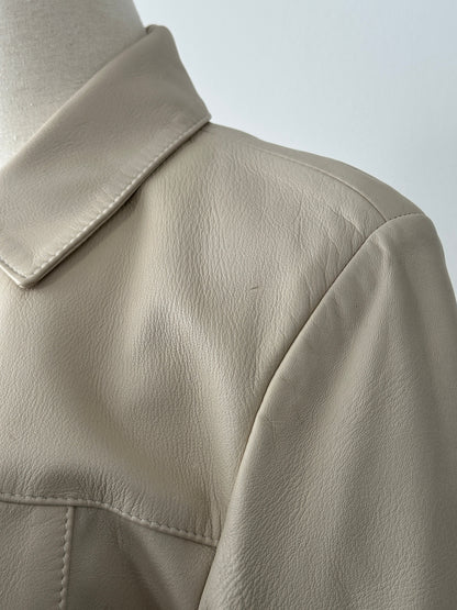 British Vintage 1990s Minimal Leather Jacket - M