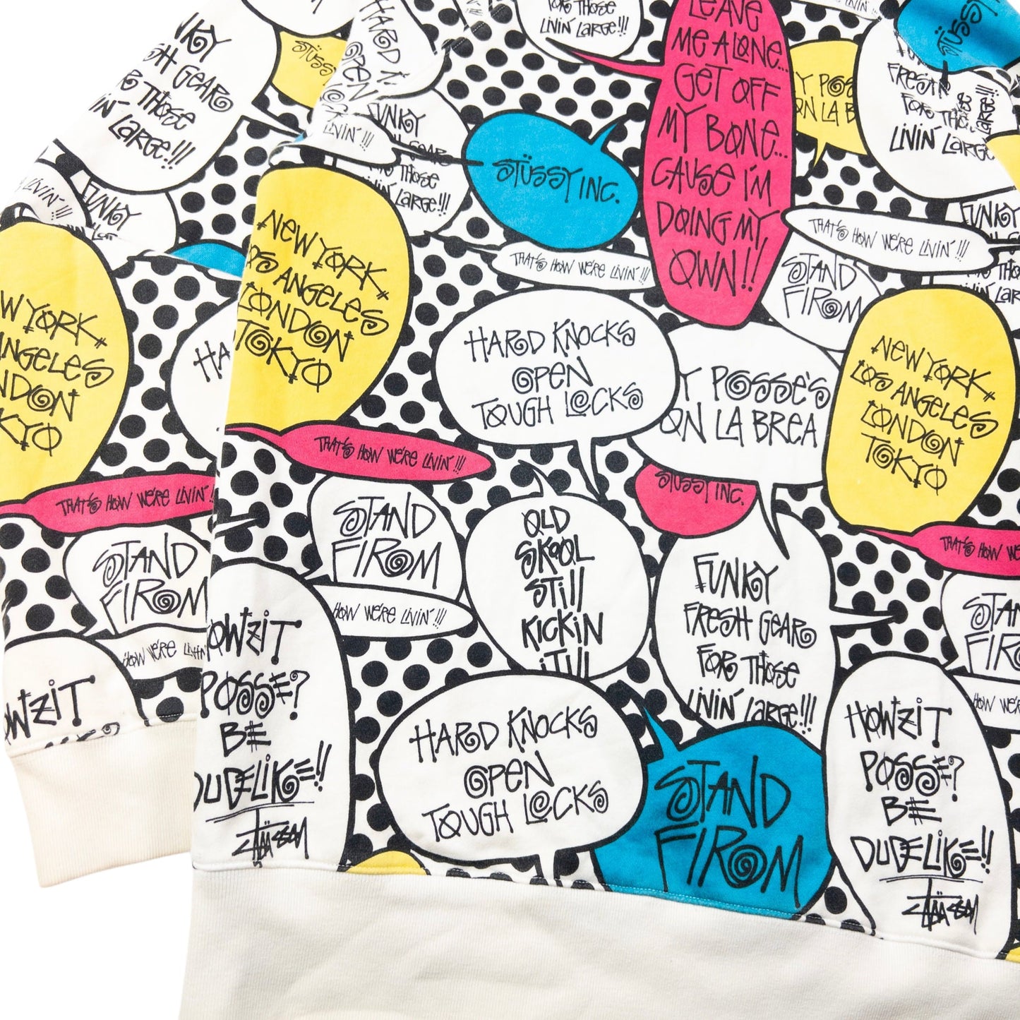 Vintage 2000s Stussy Speech Bubble Zip Up Hoodie Size L | Large, Multicolour