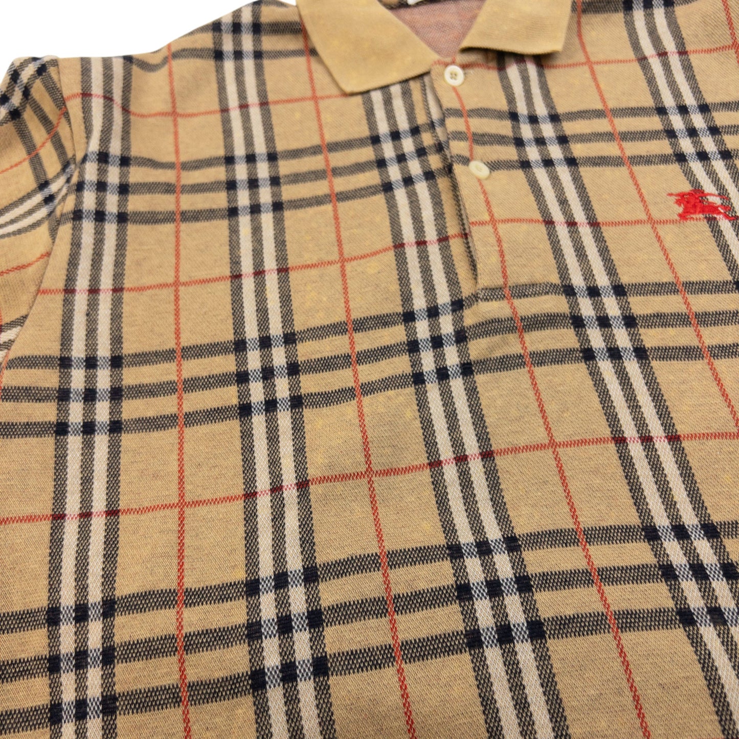 Vintage 90s Burberry Nova Check Polo Jumper Size M | Medium, Beige